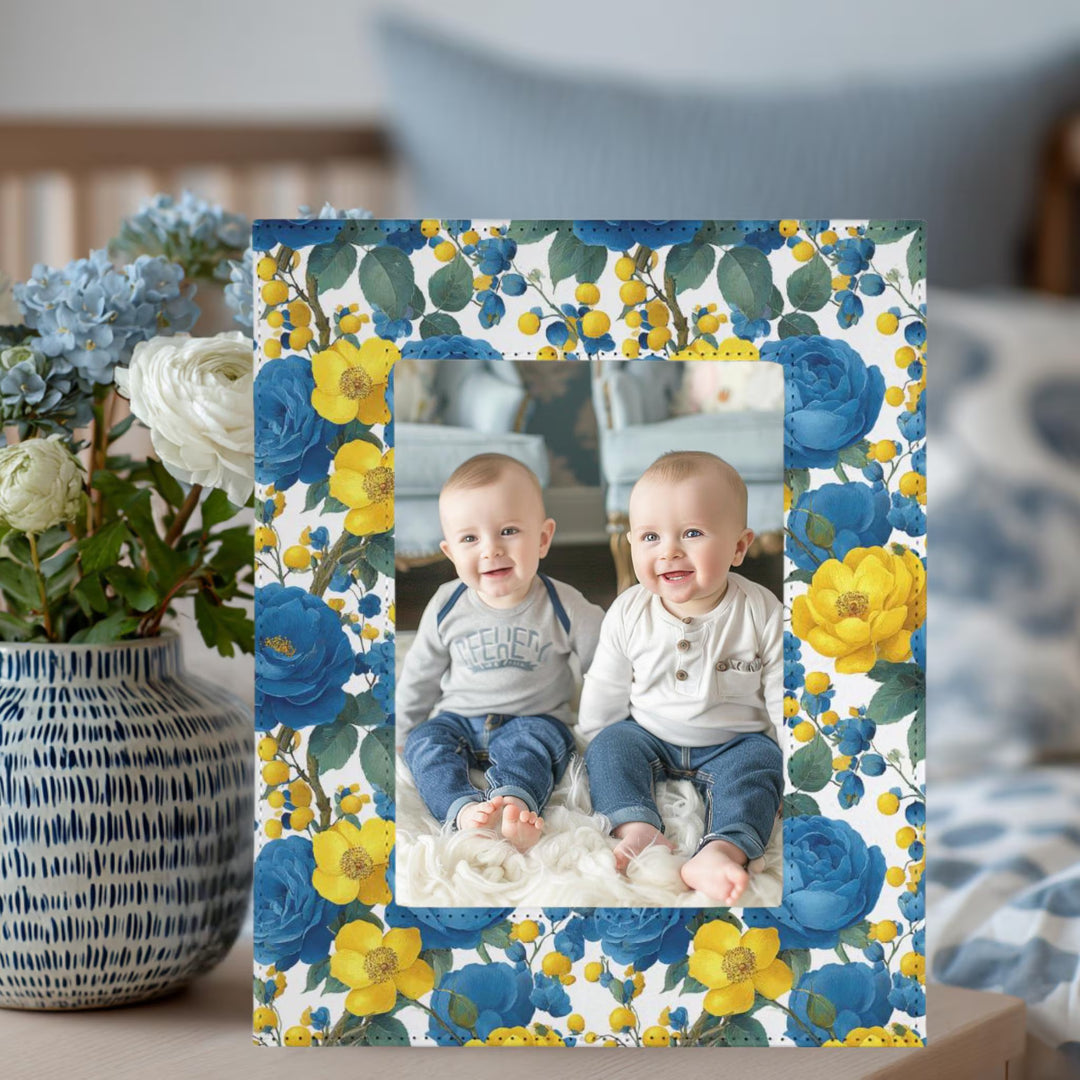 Yellow and Blue Flowers Picture Frame