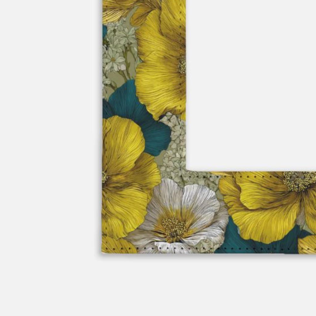 Teal and Yellow Floral Picture Frame