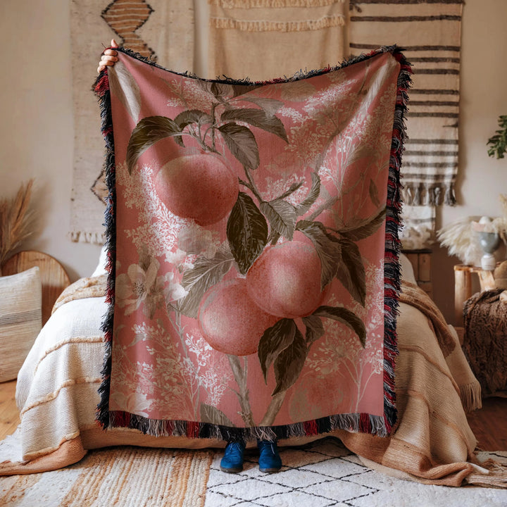 Peach Tree Woven Blanket