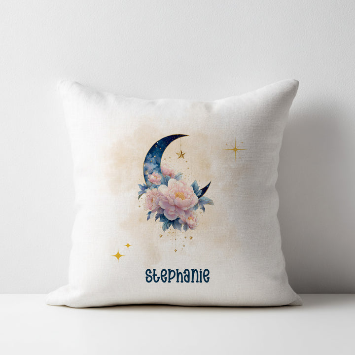 Floral Crescent Moon Throw Pillow Covers