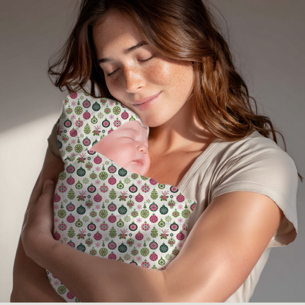 Christmas Ornament Cocoon Baby Swaddle Set