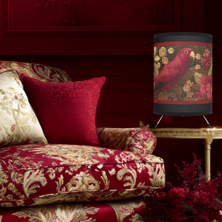Red Parrot Floral Lamp