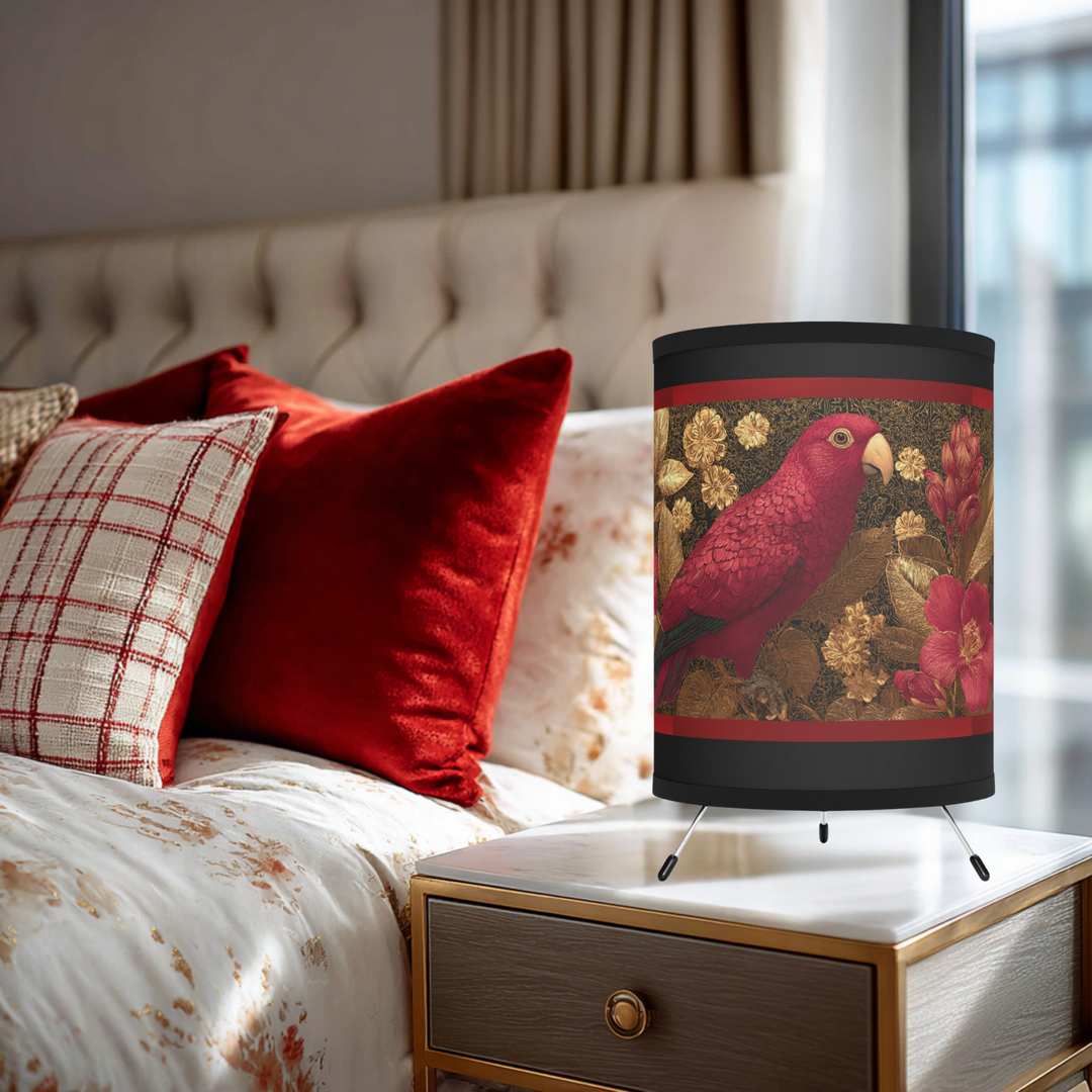 Red Parrot Floral Lamp