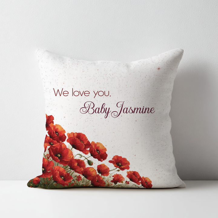 Poppy Flower Throw Pillow Covers