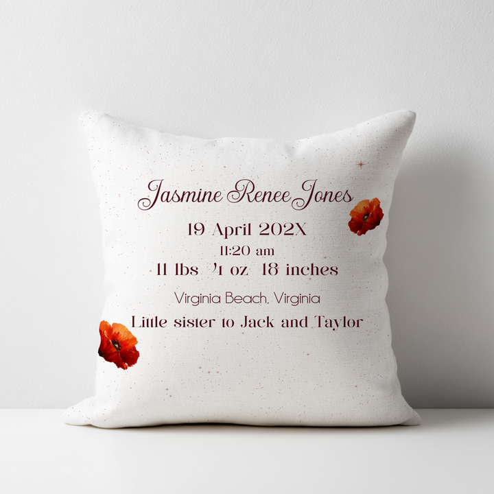 Poppy Flower Throw Pillow Covers