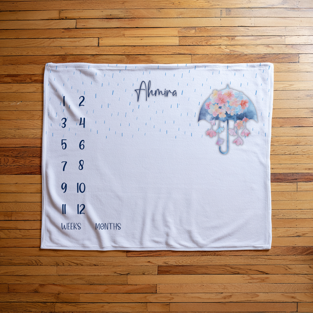 Flora Umbrella Milestone Blanket