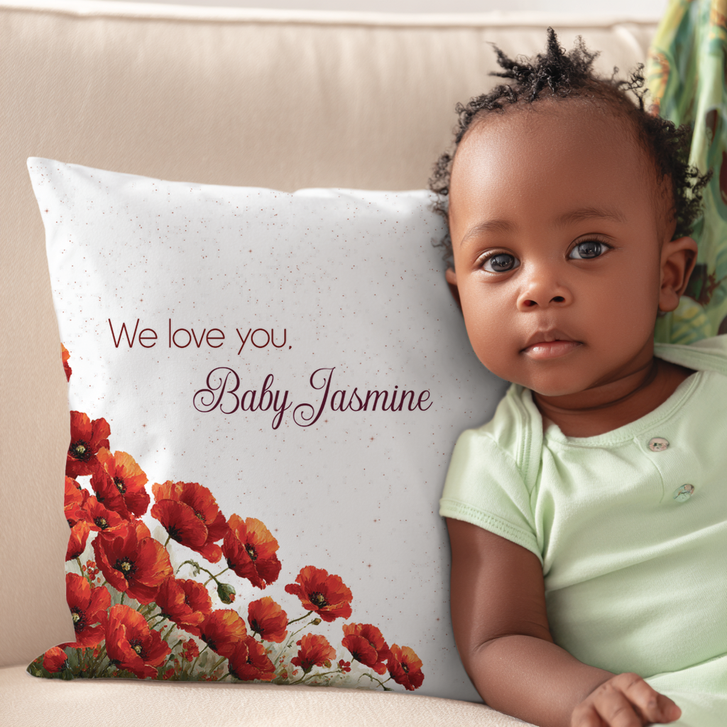 Poppy Flower Throw Pillow Covers