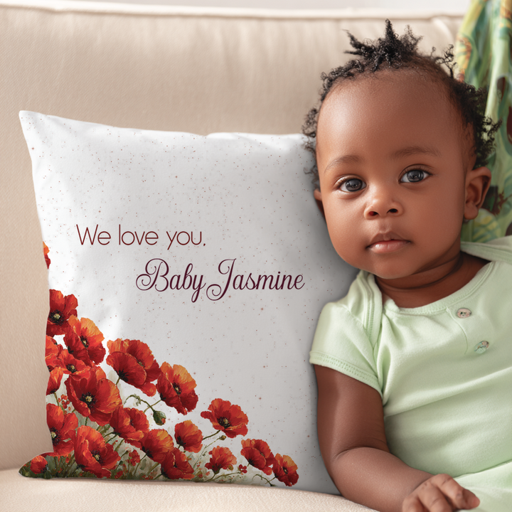 Poppy Flower Throw Pillow Covers