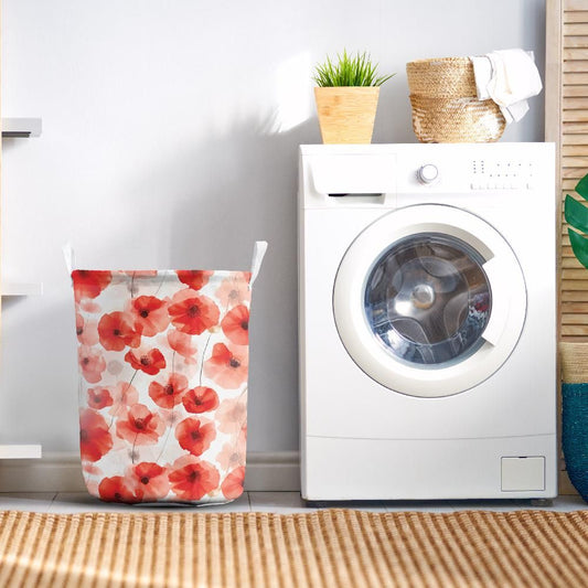 Poppy Flower Laundry Basket