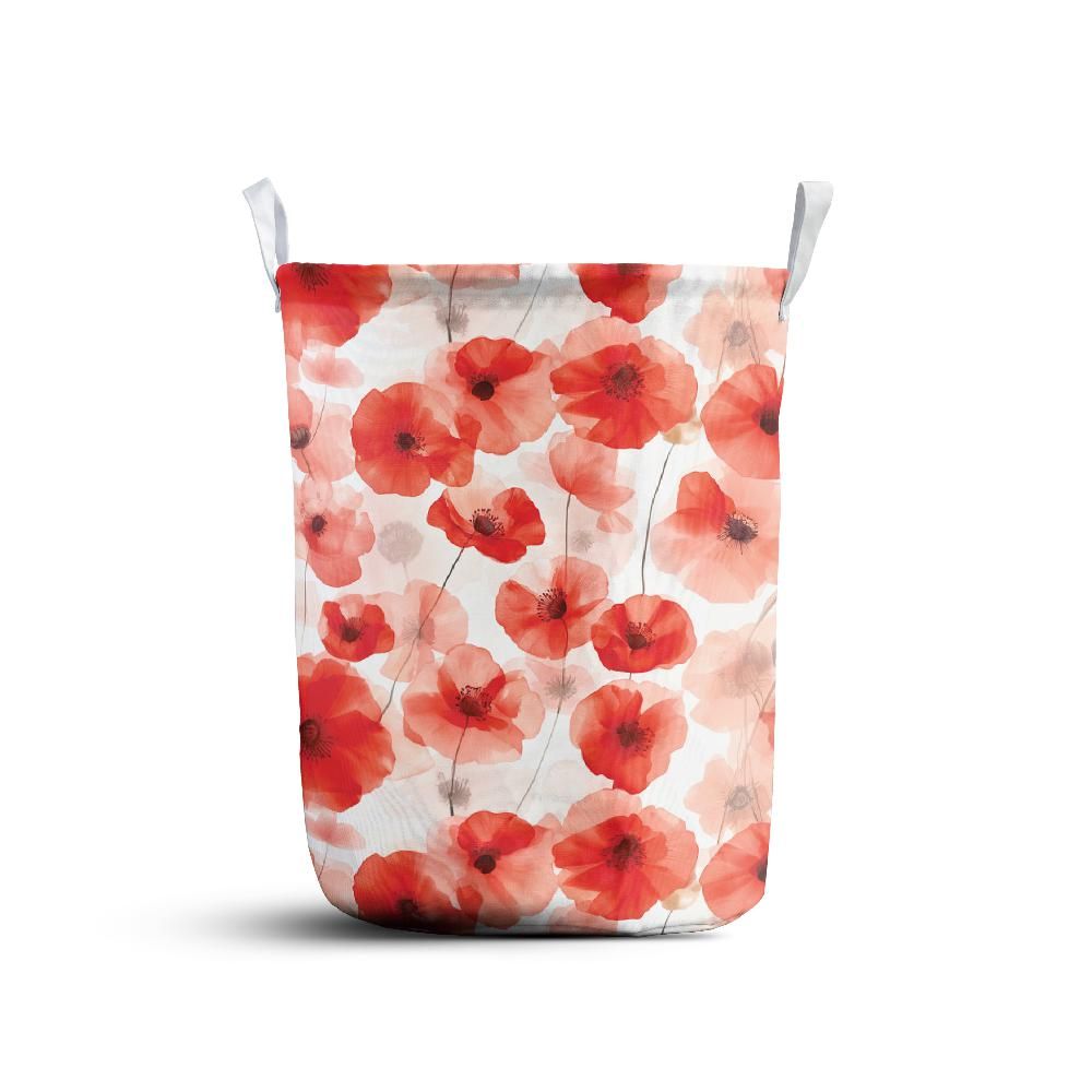 Poppy Flower Laundry Basket