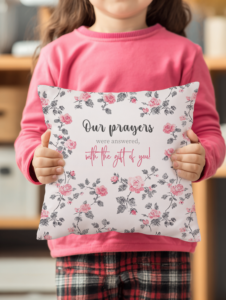 Rose and Lace Corduroy Throw Pillow Covers