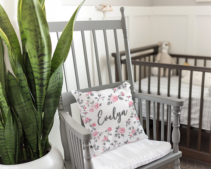 Rose and Lace Corduroy Throw Pillow Covers