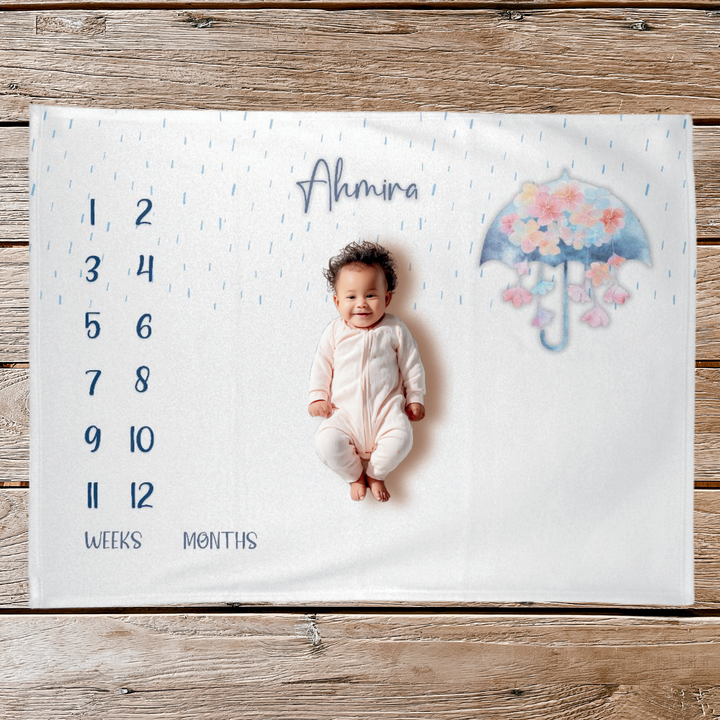 Flora Umbrella Milestone Blanket