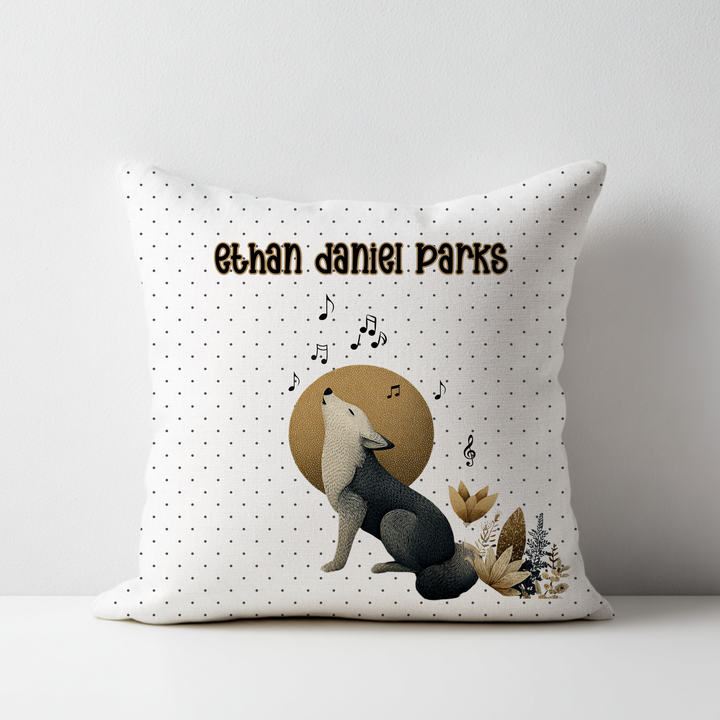 Musical Wolf Throw Pillow Covers