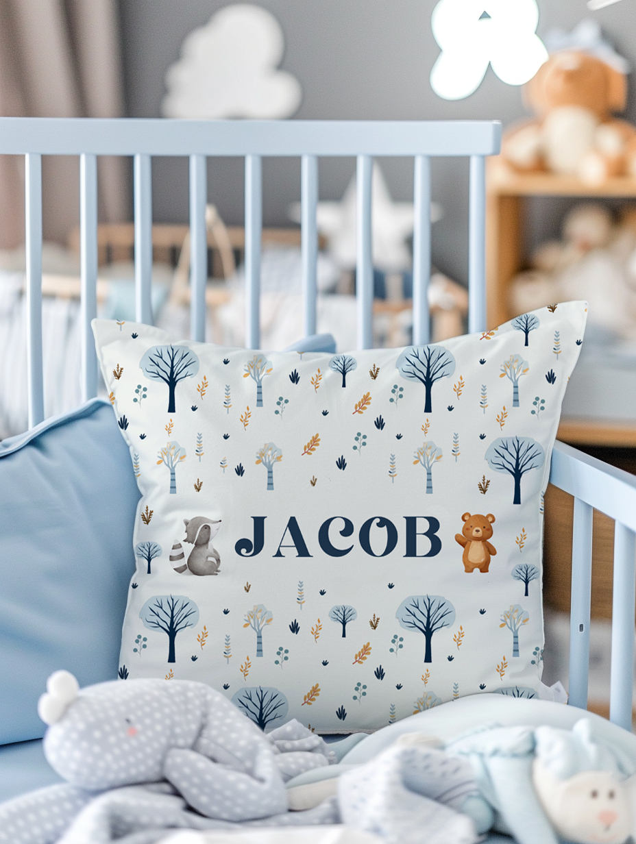 Woodland Animal Corduroy Throw Pillow Covers